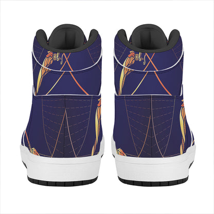 Astrological Sagittarius Sign Print High Top Leather Sneakers