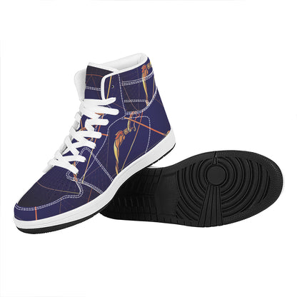 Astrological Sagittarius Sign Print High Top Leather Sneakers