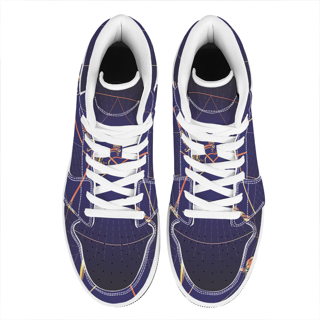 Astrological Sagittarius Sign Print High Top Leather Sneakers