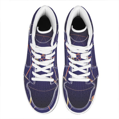 Astrological Sagittarius Sign Print High Top Leather Sneakers