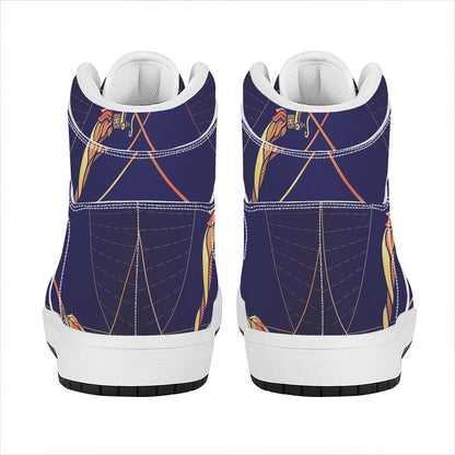 Astrological Sagittarius Sign Print High Top Leather Sneakers