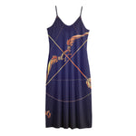 Astrological Sagittarius Sign Print Jersey Midi Cami Dress