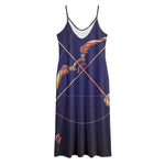 Astrological Sagittarius Sign Print Jersey Midi Cami Dress