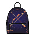 Astrological Sagittarius Sign Print Leather Backpack
