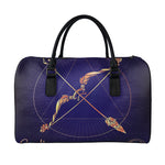 Astrological Sagittarius Sign Print Leather Duffle Bag