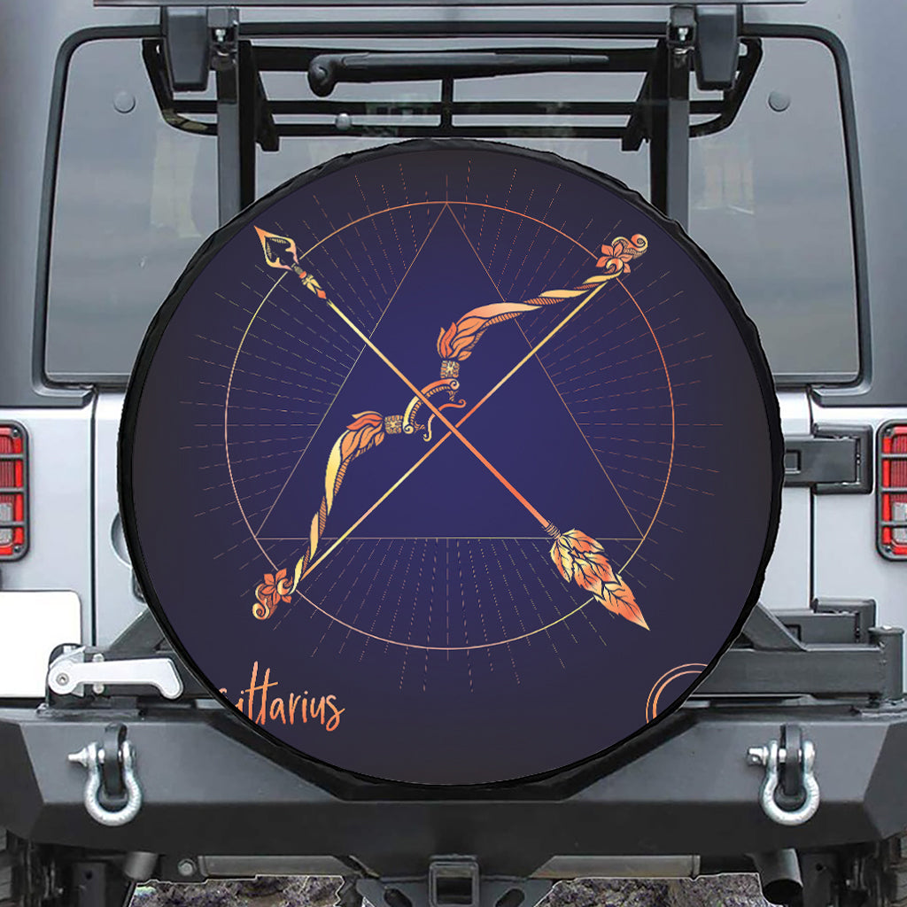 Astrological Sagittarius Sign Print Leather Spare Tire Cover