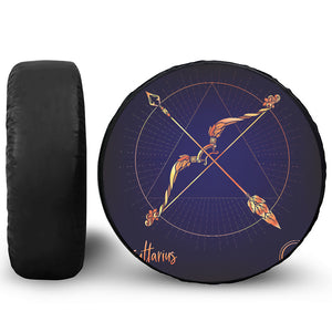 Astrological Sagittarius Sign Print Leather Spare Tire Cover