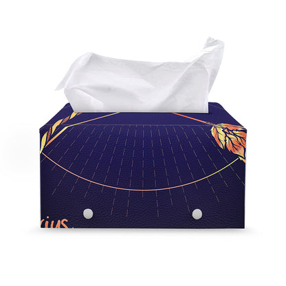 Astrological Sagittarius Sign Print Leather Tissue Box Cover