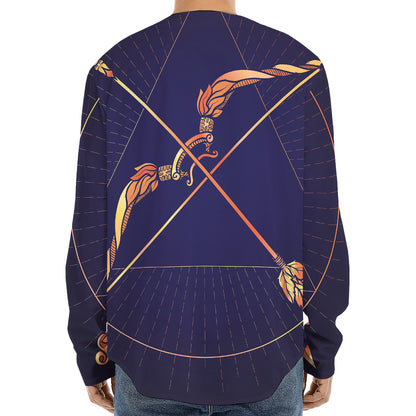 Astrological Sagittarius Sign Print Long Sleeve Baseball Jersey