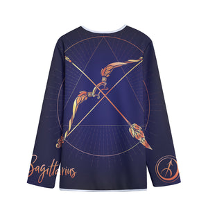 Astrological Sagittarius Sign Print Long Sleeve Short Coat