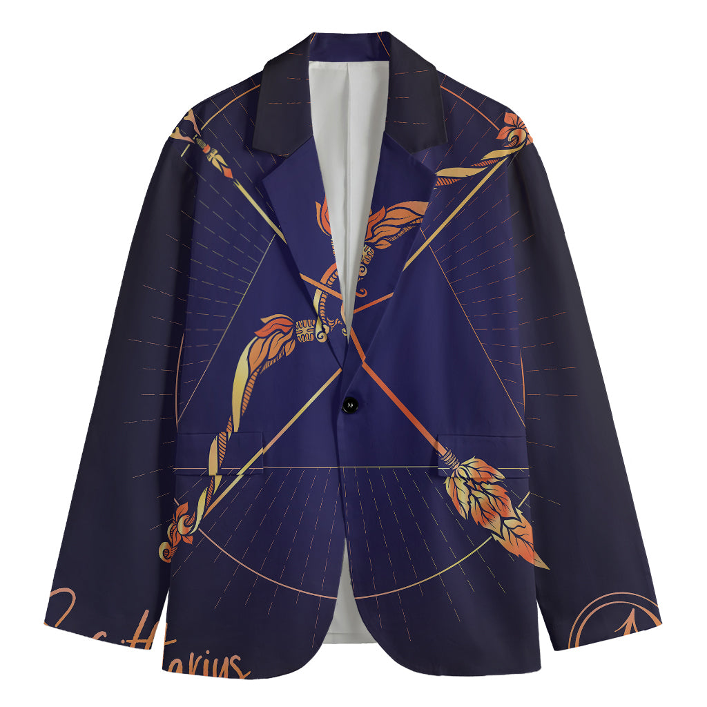 Astrological Sagittarius Sign Print Men's Cotton Blazer