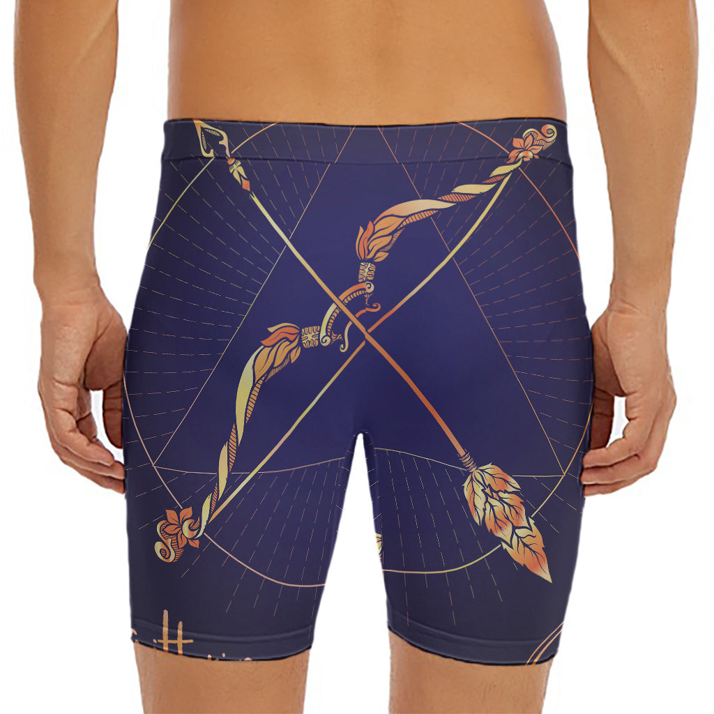 Astrological Sagittarius Sign Print Men's Long Boxer Briefs