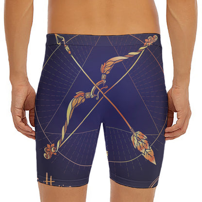 Astrological Sagittarius Sign Print Men's Long Boxer Briefs