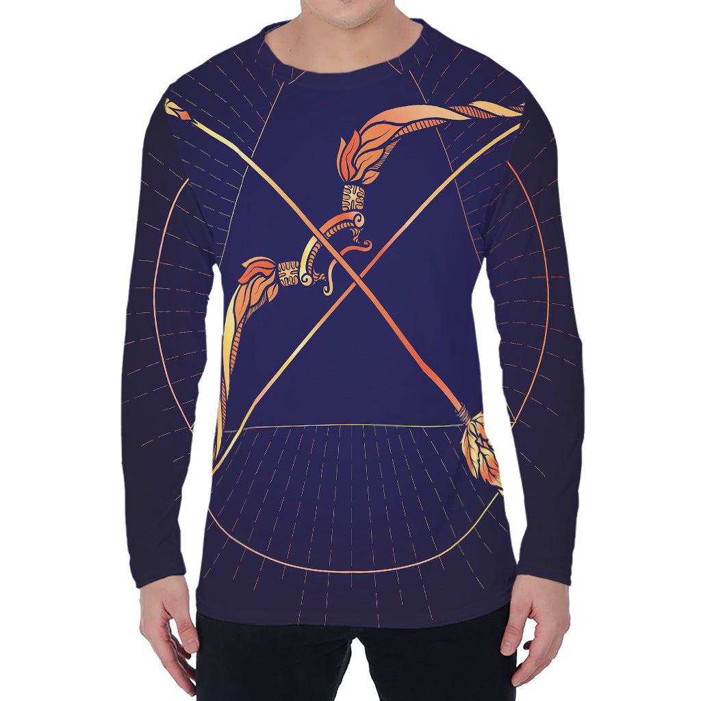 Astrological Sagittarius Sign Print Men's Long Sleeve T-Shirt