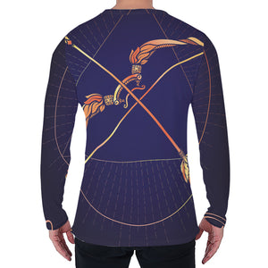 Astrological Sagittarius Sign Print Men's Long Sleeve T-Shirt