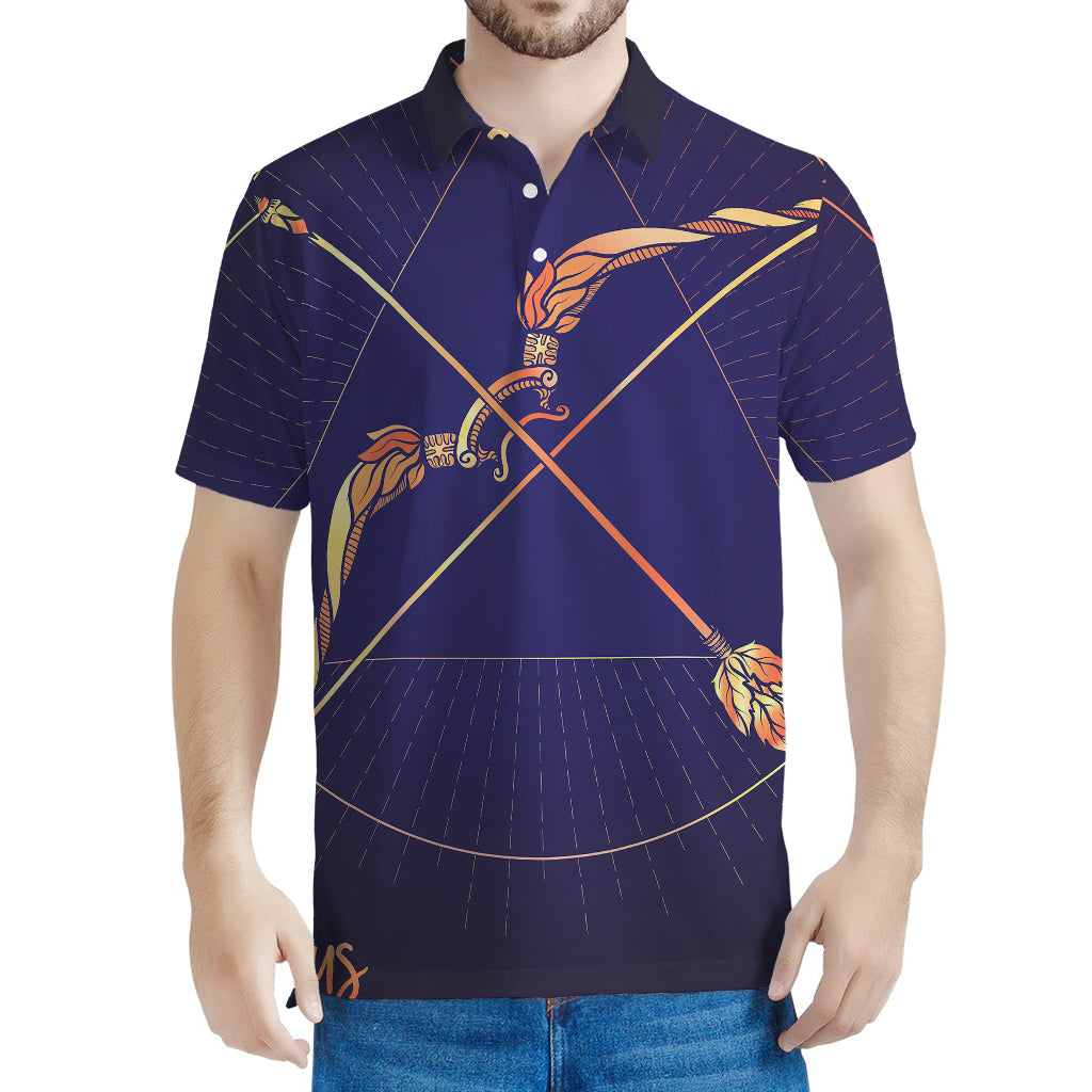 Astrological Sagittarius Sign Print Men's Polo Shirt