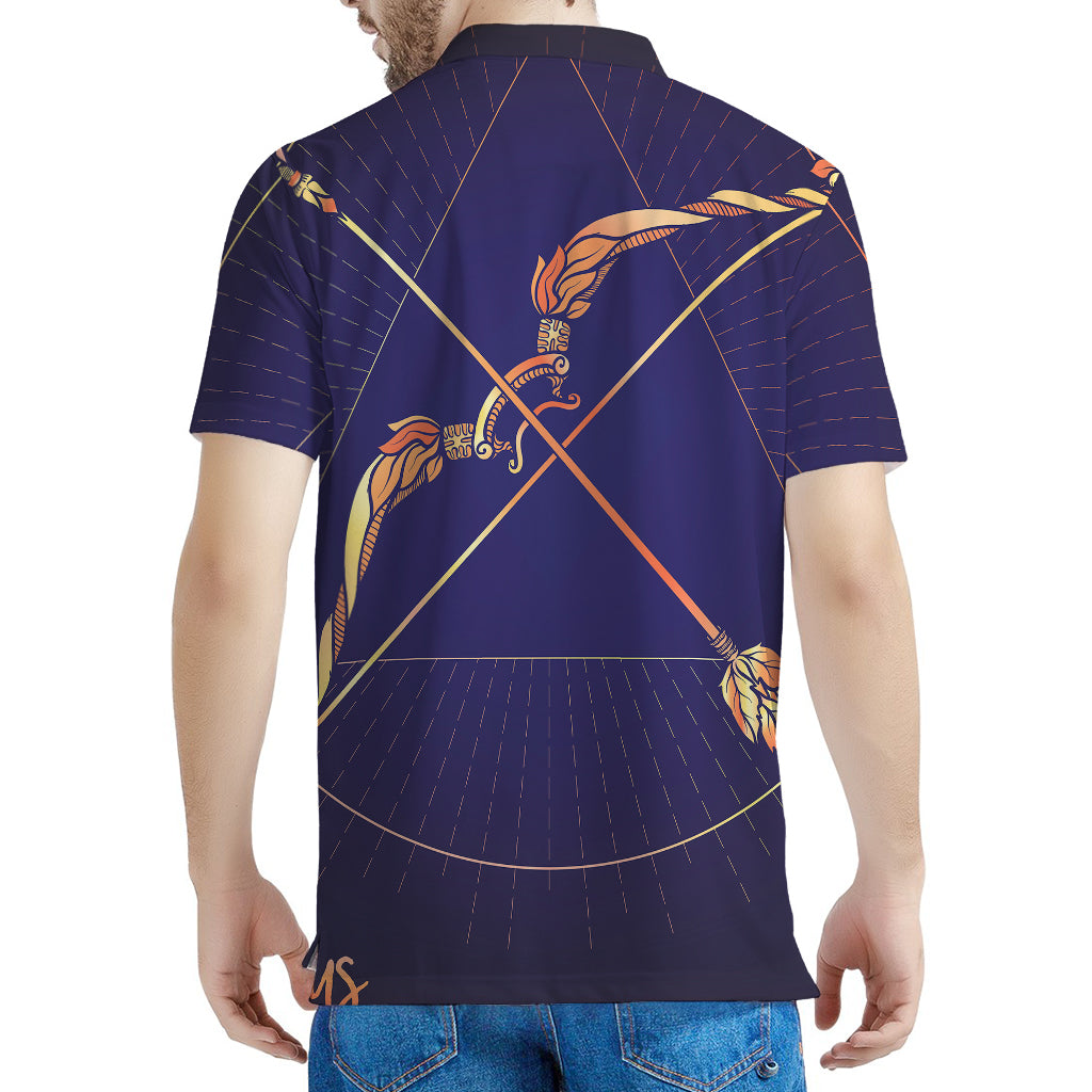 Astrological Sagittarius Sign Print Men's Polo Shirt