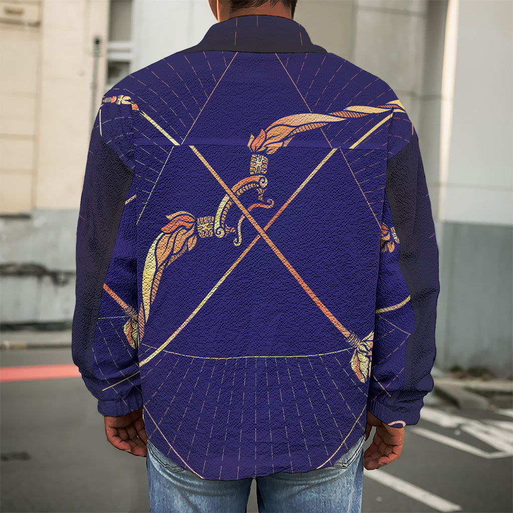 Astrological Sagittarius Sign Print Men's Shirt Jacket