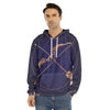 Astrological Sagittarius Sign Print Men's Velvet Pullover Hoodie