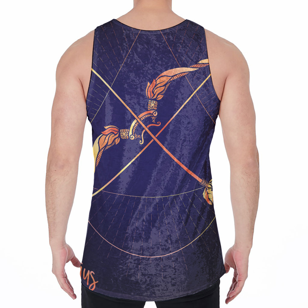 Astrological Sagittarius Sign Print Men's Velvet Tank Top