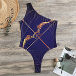 Astrological Sagittarius Sign Print One Shoulder Bodysuit