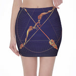 Astrological Sagittarius Sign Print Pencil Mini Skirt