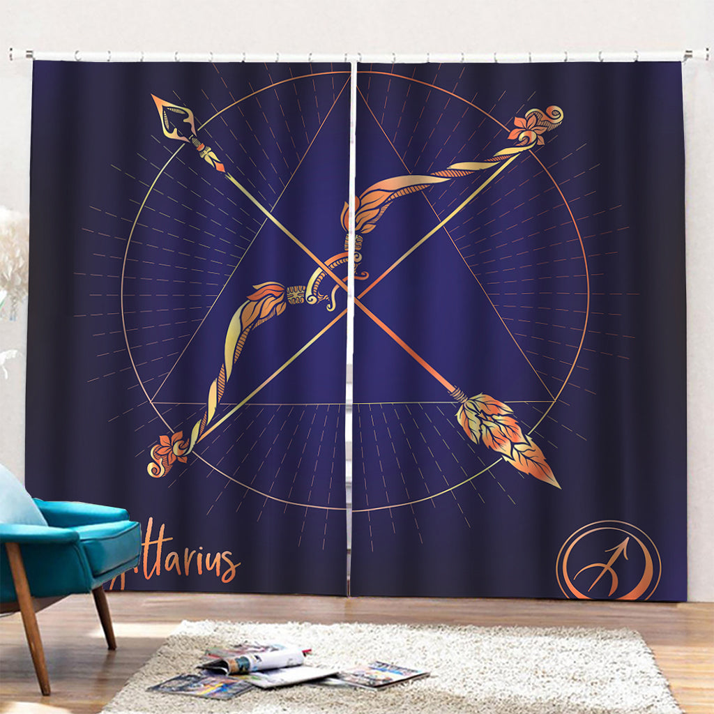 Astrological Sagittarius Sign Print Pencil Pleat Curtains