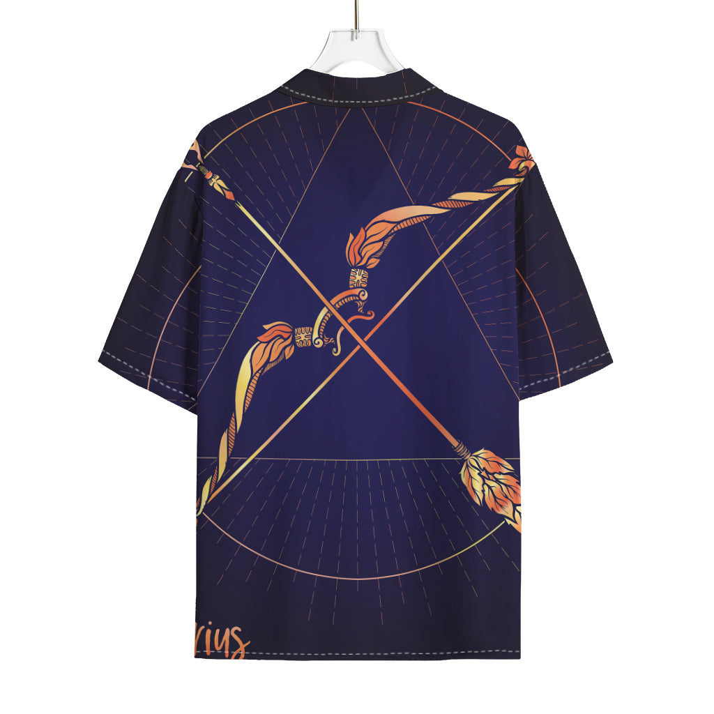 Astrological Sagittarius Sign Print Rayon Hawaiian Shirt