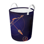 Astrological Sagittarius Sign Print Round Laundry Basket