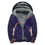 Astrological Sagittarius Sign Print Sherpa Lined Zip Up Hoodie