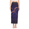 Astrological Sagittarius Sign Print Side Slit Maxi Skirt