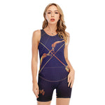 Astrological Sagittarius Sign Print Sleeveless One Piece Swimsuit