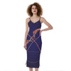 Astrological Sagittarius Sign Print Slim Fit Midi Cami Dress