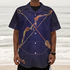 Astrological Sagittarius Sign Print Textured Short Sleeve Shirt