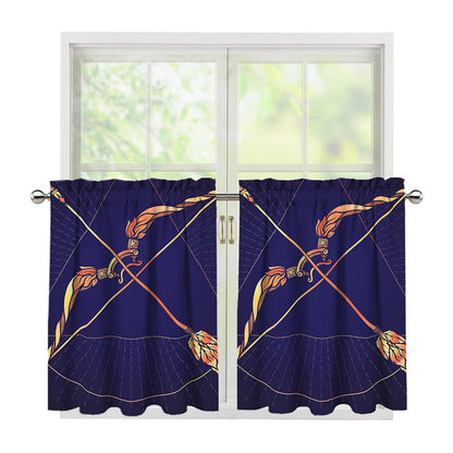 Astrological Sagittarius Sign Print Tier Curtains