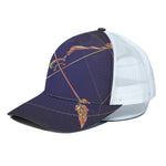 Astrological Sagittarius Sign Print White Mesh Trucker Cap