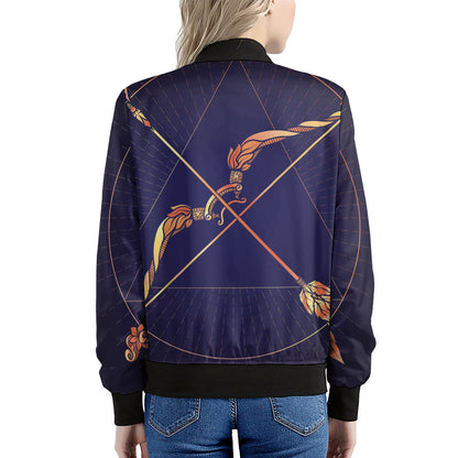 Astrological Sagittarius Sign Print Women's Bomber Jacket