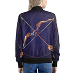 Astrological Sagittarius Sign Print Women's Bomber Jacket