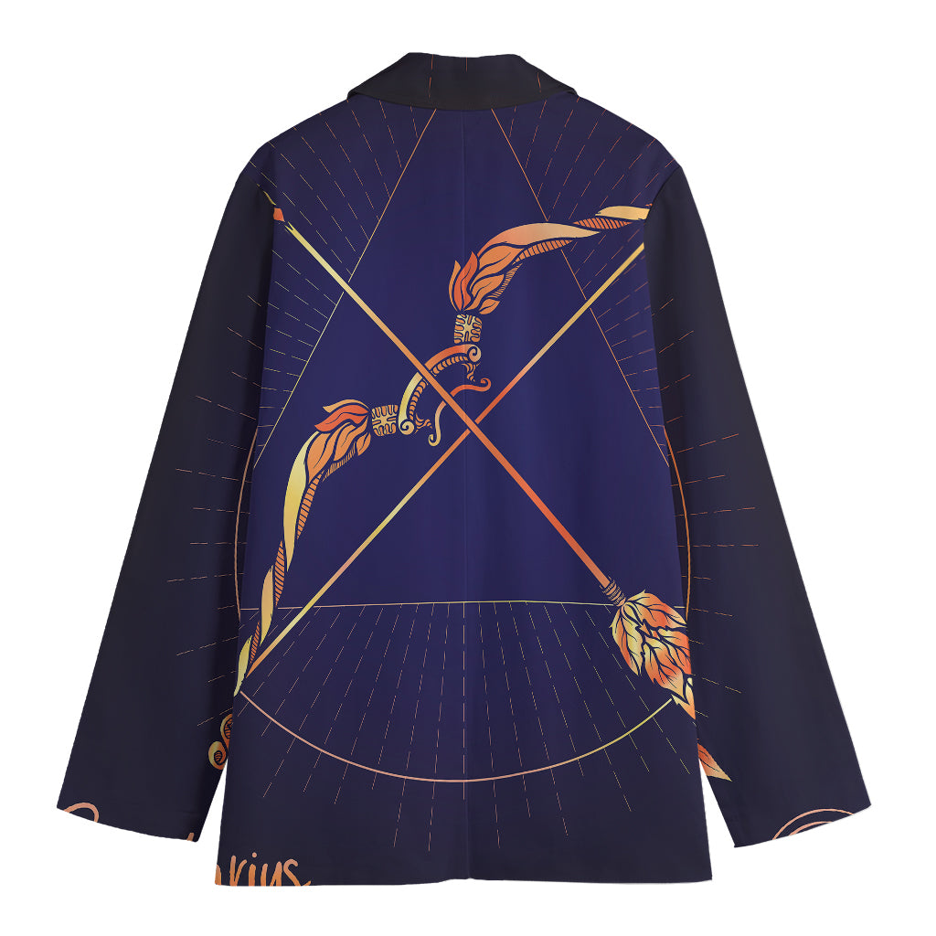 Astrological Sagittarius Sign Print Women's Cotton Blazer