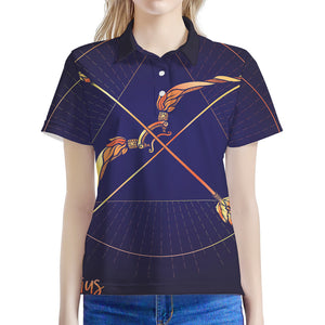 Astrological Sagittarius Sign Print Women's Polo Shirt