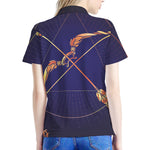 Astrological Sagittarius Sign Print Women's Polo Shirt