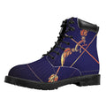 Astrological Sagittarius Sign Print Padded Collar Lace Up Boots