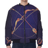 Astrological Sagittarius Sign Print Zip Sleeve Bomber Jacket