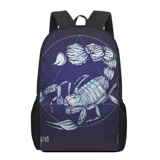 Astrological Scorpio Sign Print 17 Inch Backpack