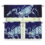 Astrological Scorpio Sign Print 3 Piece Kitchen Curtains