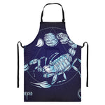 Astrological Scorpio Sign Print Bib Apron With Pocket