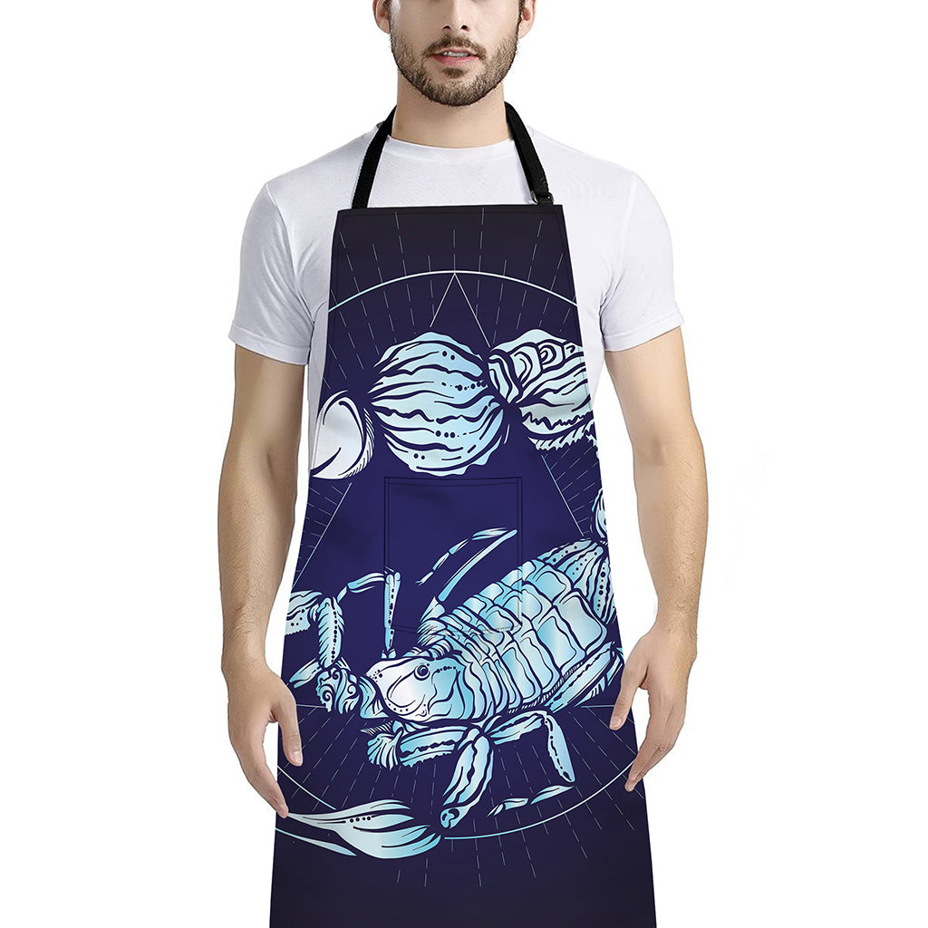 Astrological Scorpio Sign Print Bib Apron With Pocket