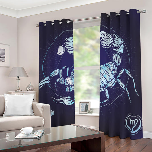 Astrological Scorpio Sign Print Blackout Grommet Curtains