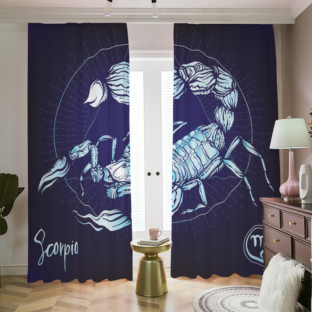 Astrological Scorpio Sign Print Blackout Pencil Pleat Curtains