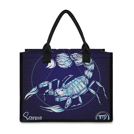 Astrological Scorpio Sign Print Canvas Tote Bag